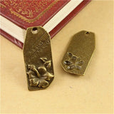 60Pcs Retro Flower Card Charms DIY Jewelry Accessories