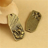 60Pcs Retro Flower Card Charms DIY Jewelry Accessories