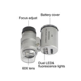 60X Handheld Magnifying Glass Mini Pocket Led UV Jewellers Loupe Microscope