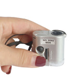 60X Handheld Magnifying Glass Mini Pocket Led UV Jewellers Loupe Microscope