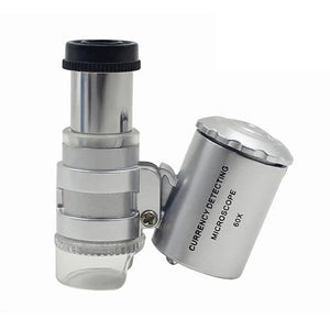 60X Microscope LED Light Portable Magnifier Violet Counterfeit Light