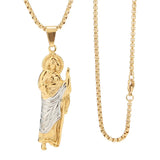 St. Jude Thaddeus Pray For Us Pendant with Box Chain Necklace
