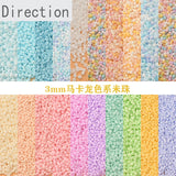 60g High-quality Macaron 3mm Paint Rice Beads DIY Jewelry