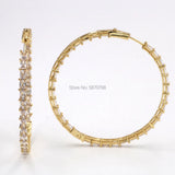 Bling Princess Cut Baguette Hoop Earrings Rhinestone Zirconia Charm Earrings