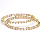 Bling Princess Cut Baguette Hoop Earrings Rhinestone Zirconia Charm Earrings
