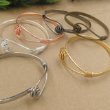 60mm Circle Bangle Settings Blank Bases Rose Flower Lock Bracelet