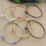 60mm Circle Bangle Settings Blank Bases Rose Flower Lock Bracelet