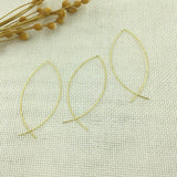 60mm Fish Shape Ear Wire Earrings Geometric Designs Multi-color Plated