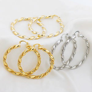 Smooth Circle Spiral Hoop Earrings for Women