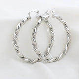 Smooth Circle Spiral Hoop Earrings for Women