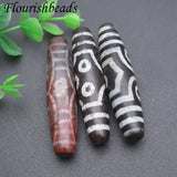 60mm Oval Natural Stone Tibetan DZI Bead Retro Agate Bead DIY Jewelry 1pc