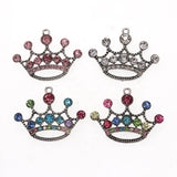 60mm Pink Rhinestone Crown Pendant - Sparkling Statement Jewelry