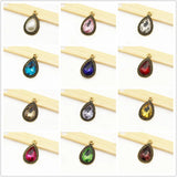 60pcs Water Drop Pendants DIY Jewelry Findings Crystal Rhinestone Charms
