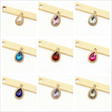60pcs Water Drop Pendants DIY Jewelry Findings Crystal Rhinestone Charms