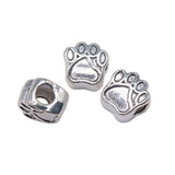 60pcs Dog Paw European Big Hole Beads for Jewelry Making