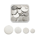 60pcs Stainless Steel Charms Blank Pendants for Necklaces DIY Jewelry Making