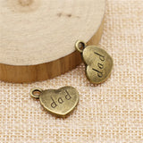 60pcs Dad Heart Pendant Charm for Jewelry Making