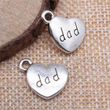 60pcs Dad Heart Pendant Charm for Jewelry Making