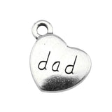 60pcs Dad Heart Pendant Charm for Jewelry Making