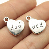 60pcs Dad Heart Pendant Charm for Jewelry Making