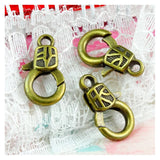 60pcs Antique Bronze Plated Charms Lobster Clasp Key Chain DIY Accessories