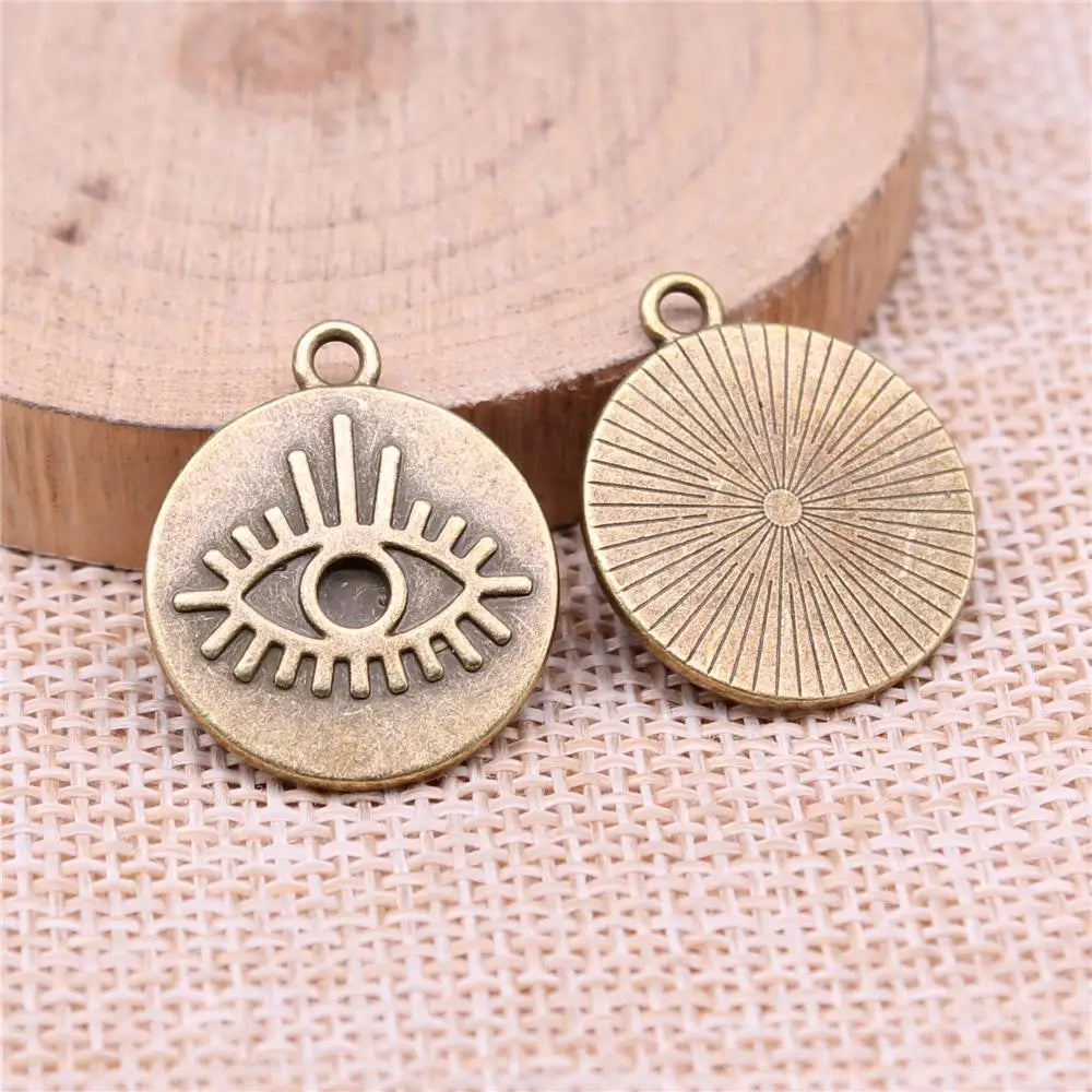60pcs Eye Charms Jewelry Making Antique Silver Bronze Findings