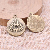 60pcs Eye Charms Jewelry Making Antique Silver Bronze Findings
