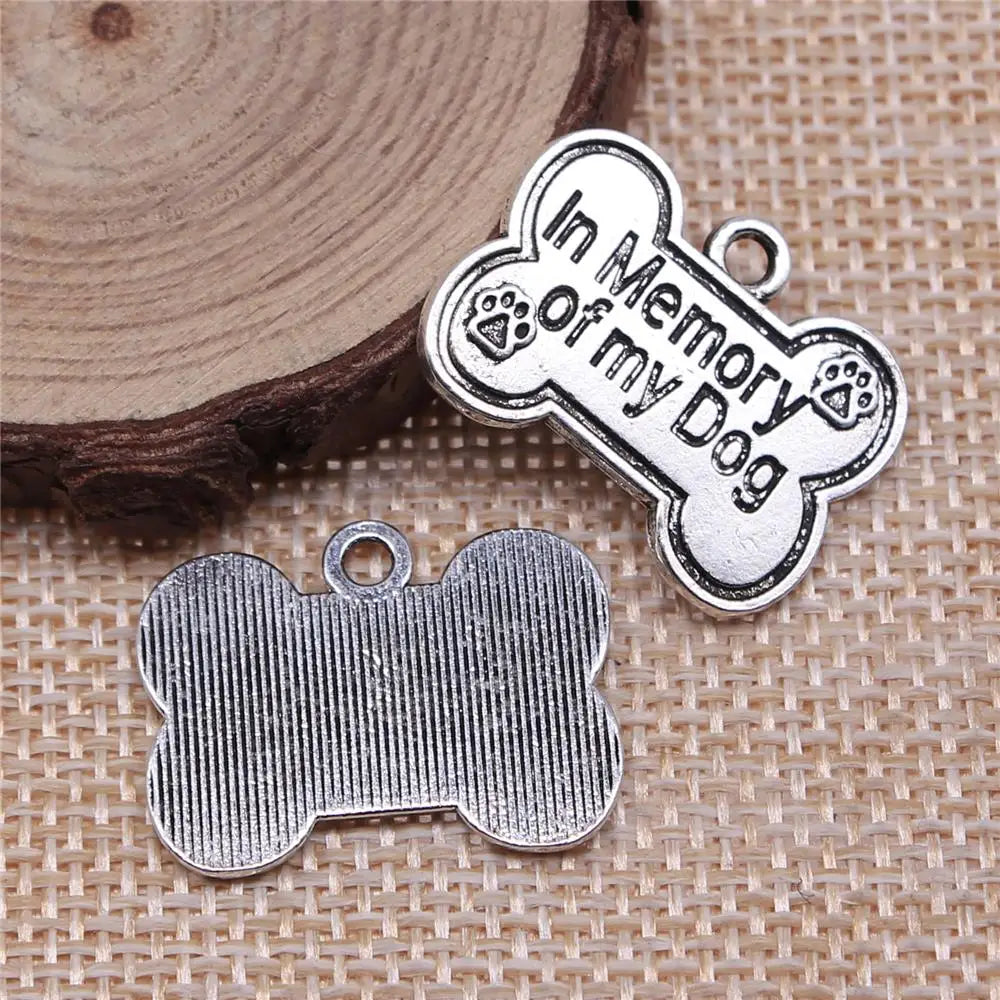 60pcs In Memory Of My Dog Tag Charms - DIY Jewelry Findings