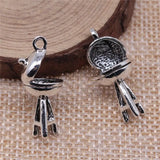 60pcs Antique Silver BBQ Charms 26x11mm for Jewelry Making DIY Findings