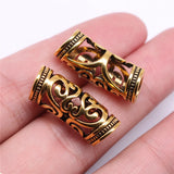 60pcs 26x9mm African Hair Braid Tube Metal Dread Bead Jewelry Findings