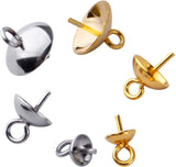 60pcs Stainless Steel Eye Pin Bail Caps Pendants for Jewelry Making