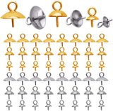 60pcs Stainless Steel Eye Pin Bail Caps Pendants for Jewelry Making