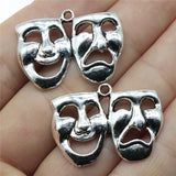 60pcs Drama Mask Theatre Comedy Tragedy Art Pendant DIY Bracelet Necklace