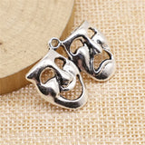 60pcs Drama Mask Theatre Comedy Tragedy Art Pendant DIY Bracelet Necklace