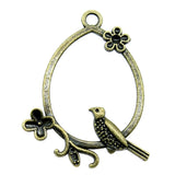 60pcs Flower Bird Earrings Drops Charm Jewelry Making Antique Silver Bronze