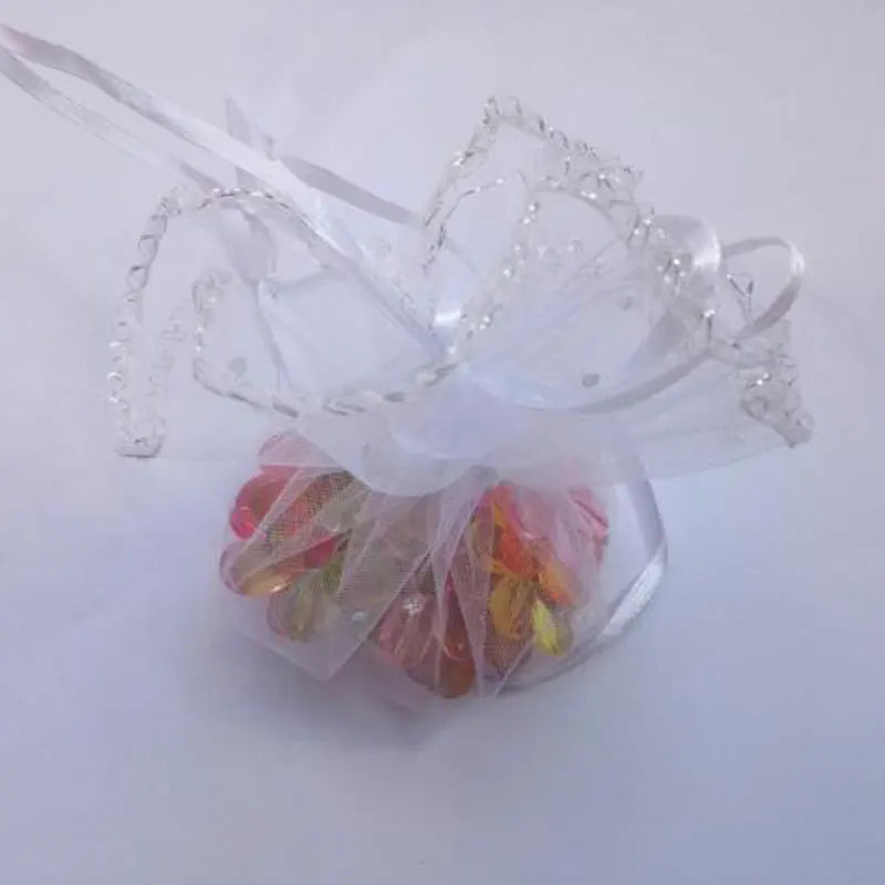 60pcs Round Organza Bag Drawstring Pouch Wedding Birthday Christmas Candy Bag