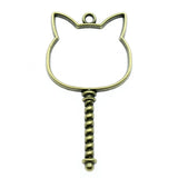 60pcs Rabbit Head Epoxy Alloy Frame Charm DIY Antique Silver Bronze