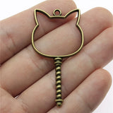 60pcs Rabbit Head Epoxy Alloy Frame Charm DIY Antique Silver Bronze