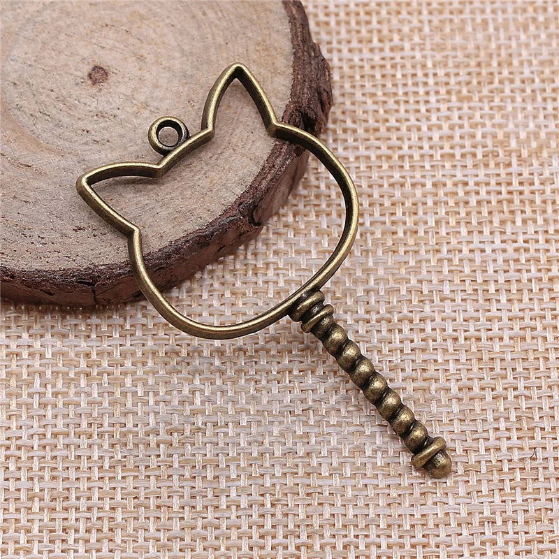 60pcs Rabbit Head Epoxy Alloy Frame Charm DIY Antique Silver Bronze