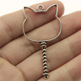 60pcs Rabbit Head Epoxy Alloy Frame Charm DIY Antique Silver Bronze