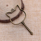 60pcs Rabbit Head Epoxy Alloy Frame Charm DIY Antique Silver Bronze
