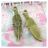 60pcs 8.5*30MM Feather Charms Necklace Bracelet Pendants DIY Jewelry Findings