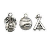 60pcs Alloy Baseball Sports Charms for DIY Jewellery Making