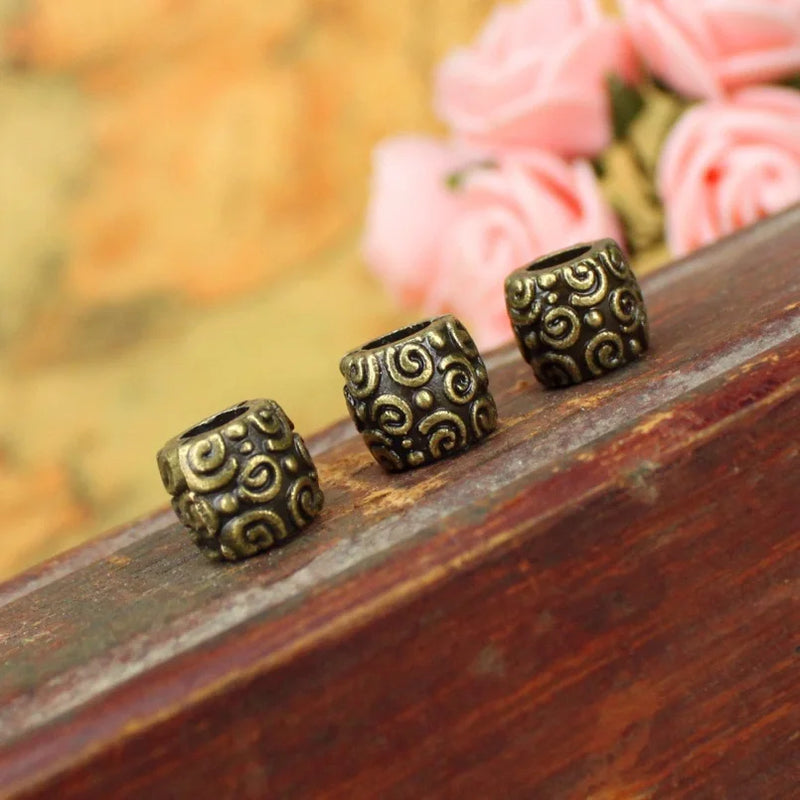 60pcs Large Hole Round Charms Beads for European Bracelet Making