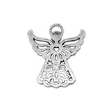 60pcs Angel Charms Metal Jewelry Making Antique Silver 25x27mm