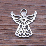 60pcs Angel Charms Metal Jewelry Making Antique Silver 25x27mm