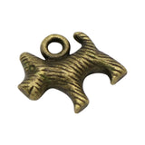60pcs Antique Bronze Dog Charms Pendant 13x13mm