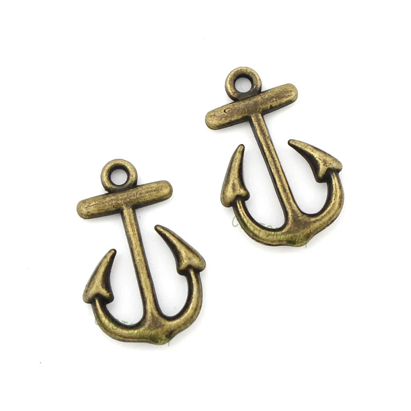 60pcs Antique Bronze Double-Sided Summer Charms Pendant 23x16mm