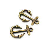 60pcs Antique Bronze Double-Sided Summer Charms Pendant 23x16mm