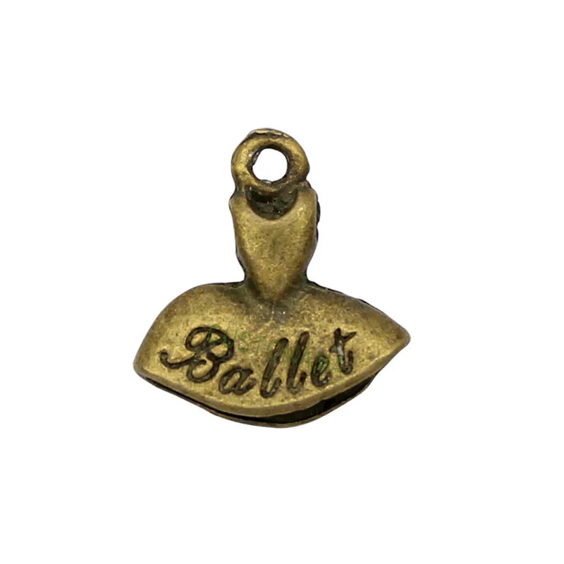 60pcs 2-Sided Tutu Charm Pendant Ballet Charms 16x15mm